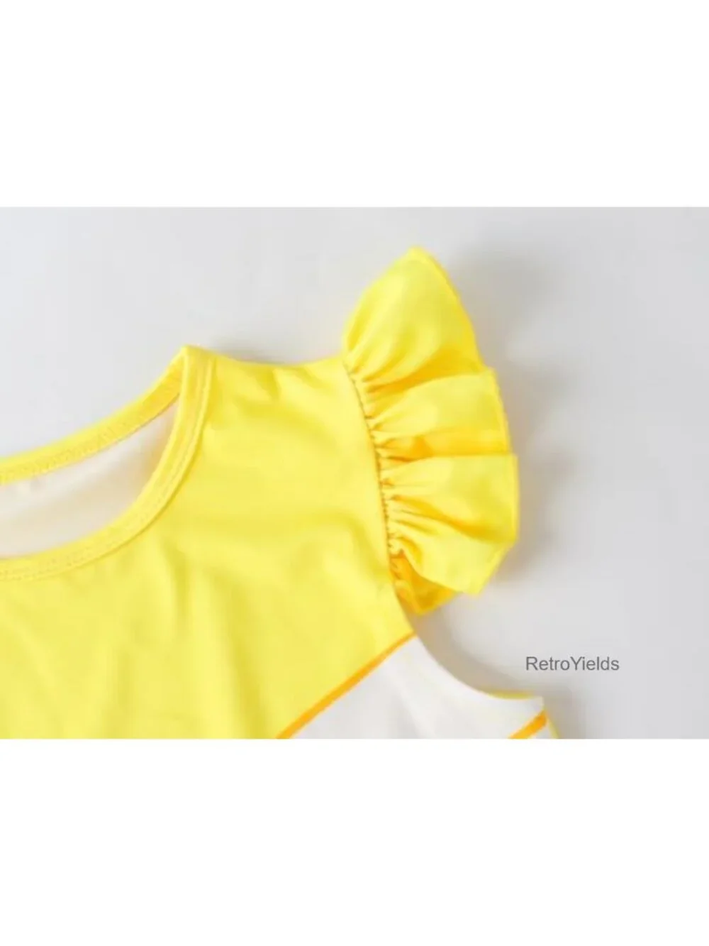 2PC Girls Pajama Set Milk Silk & Spandex Flutter Sleeve Sleepwear